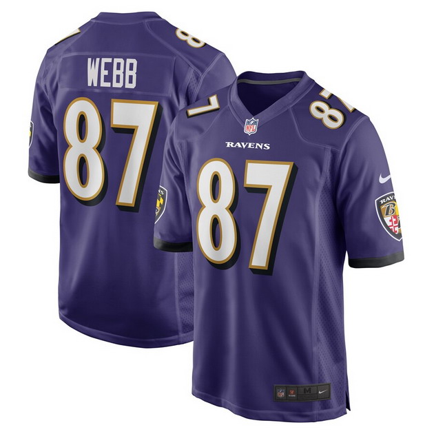 mens nike raleigh webb purple baltimore ravens game player jersey